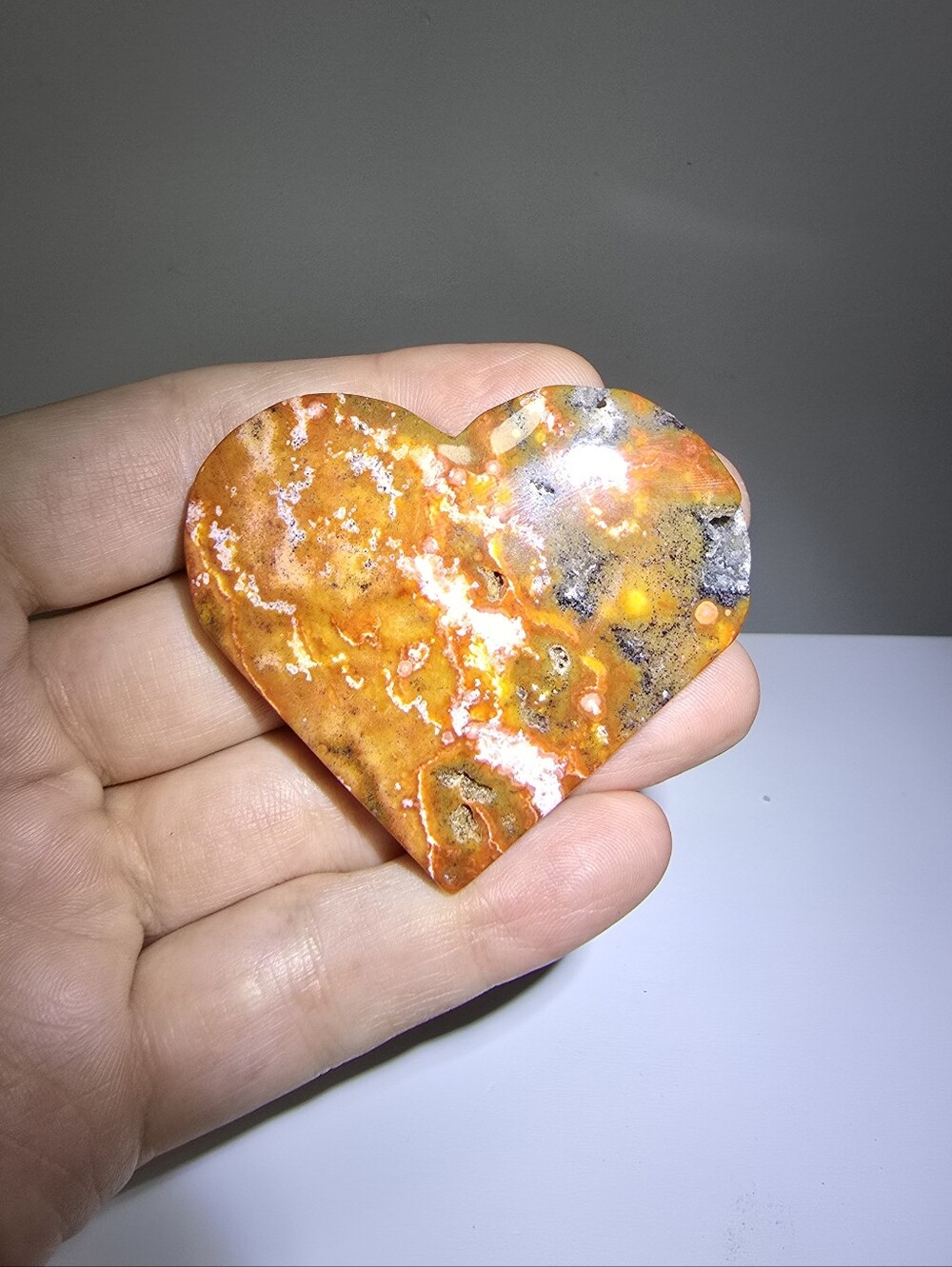 Ocean Jasper Crystal Heart #C